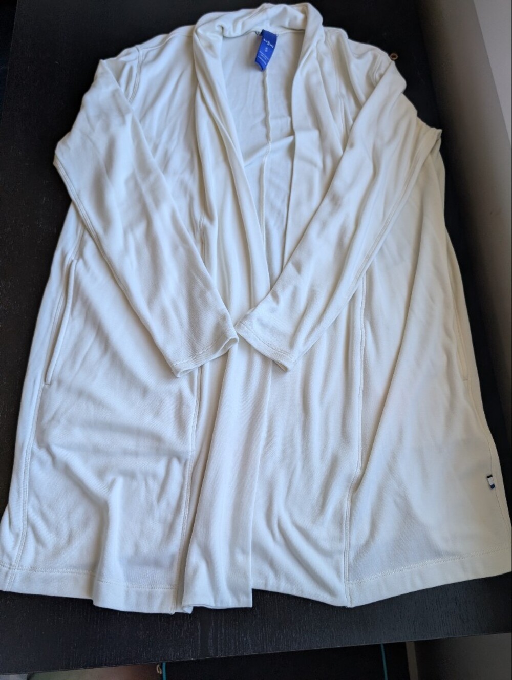 Kit and Ace Wool Blend Open-Front Cardigan in Cream